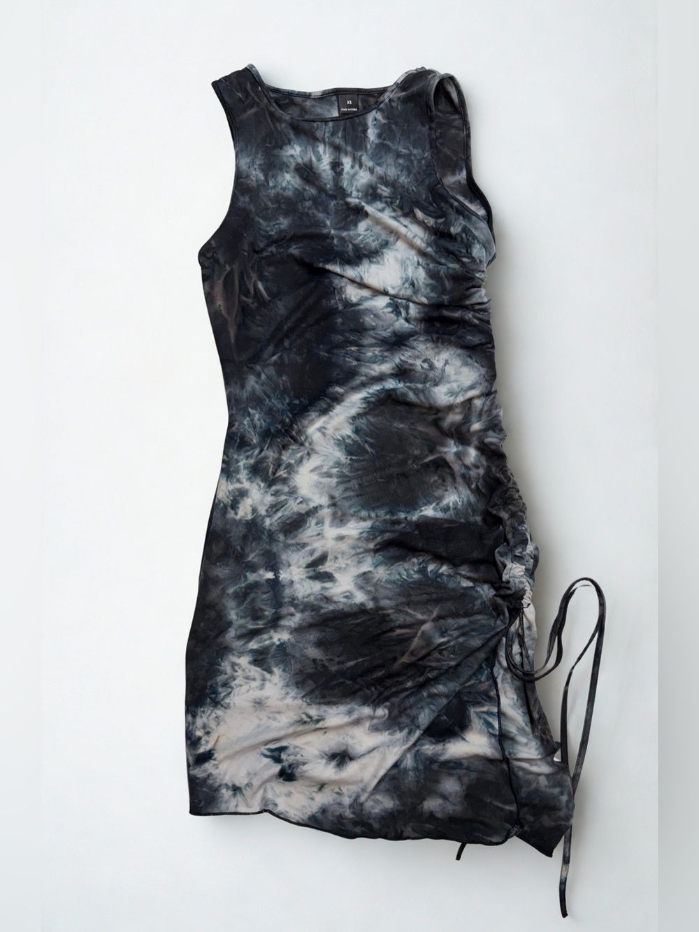 SHEIN EZwear Tie-Dye Sleeveless Bodycon Dress With Drawstring Side size xs